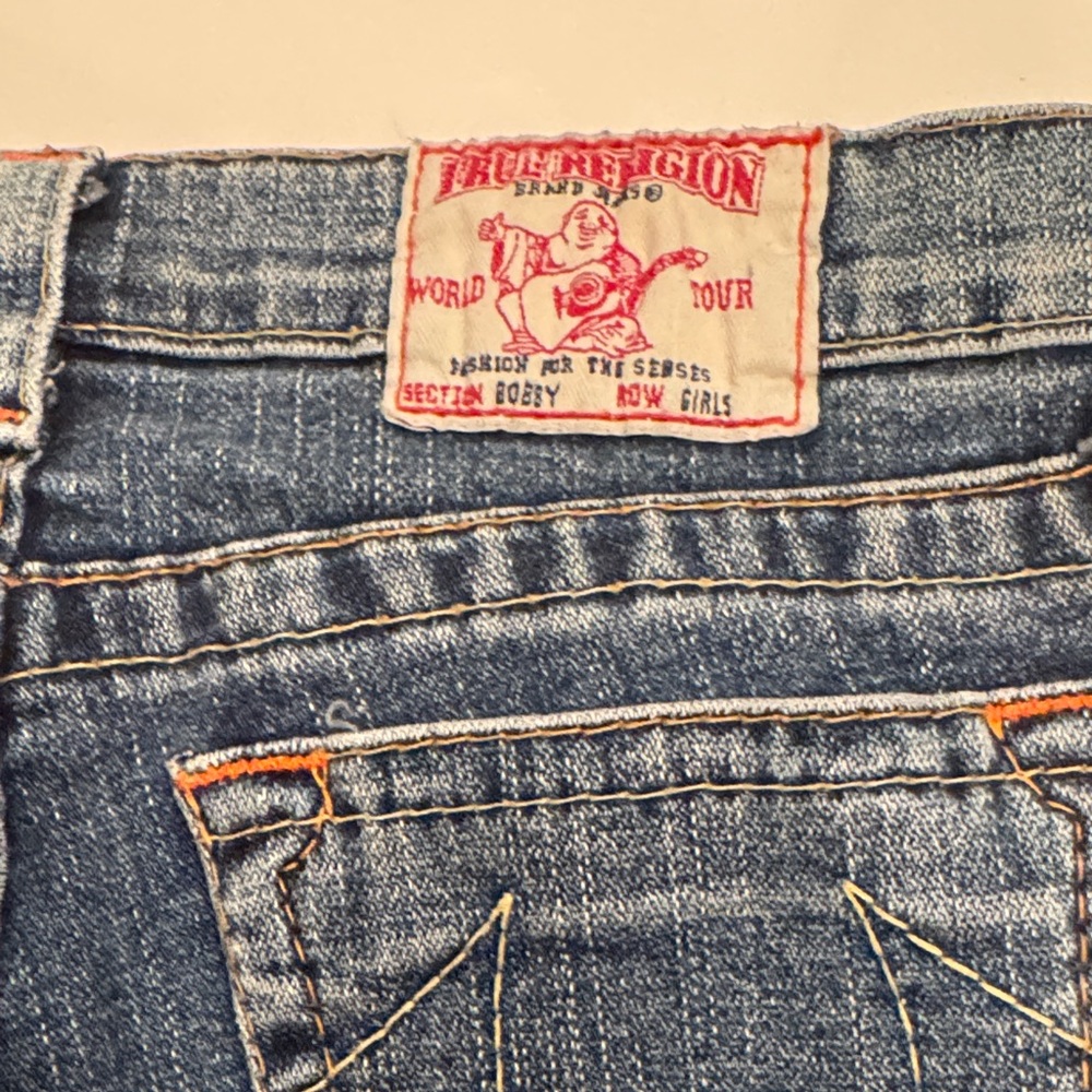 True Religion Kids  Denim Jeans with Orange Stitching